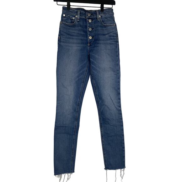 Rag & Bone Women’s “Nina” High-Rise Button-Fly Skinny Size 24 Casual Luxury - Picture 1 of 10